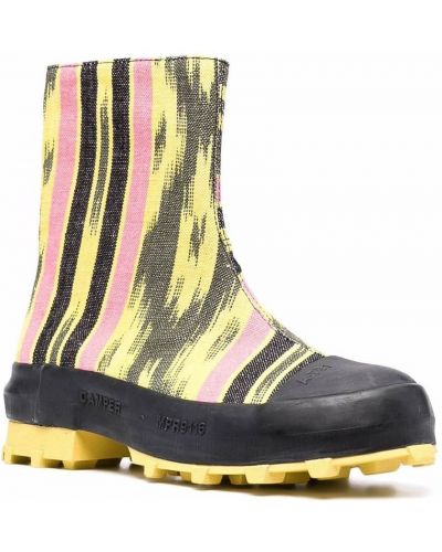 Ankle boots z nadrukiem w abstrakcyjne wzory Camperlab żółte