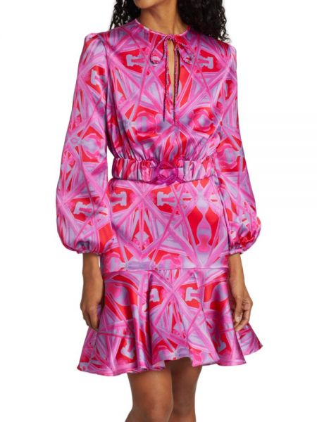 Платье мини с принтом Silvia Tcherassi розовое