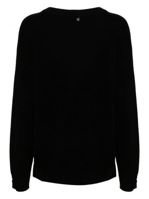 Vilnas džemperis ar v veida izgriezumu Liu Jo melns