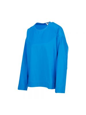 Dzianinowy sweter z okrągłym dekoltem Forte Forte niebieski