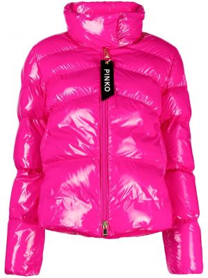 Pikowana kurtka puchowa Pinko różowa