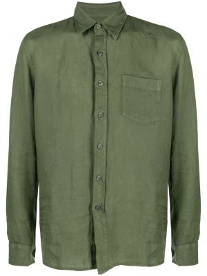 Πουπουλένιο πουκάμισο με κουμπιά 120% Lino πράσινο