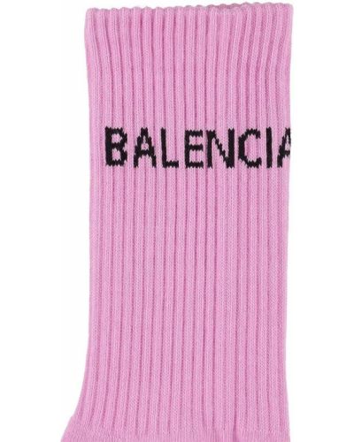 Žakárové bavlněné ponožky Balenciaga růžové