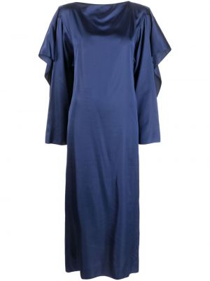 Midi suknele satininis Mm6 Maison Margiela mėlyna