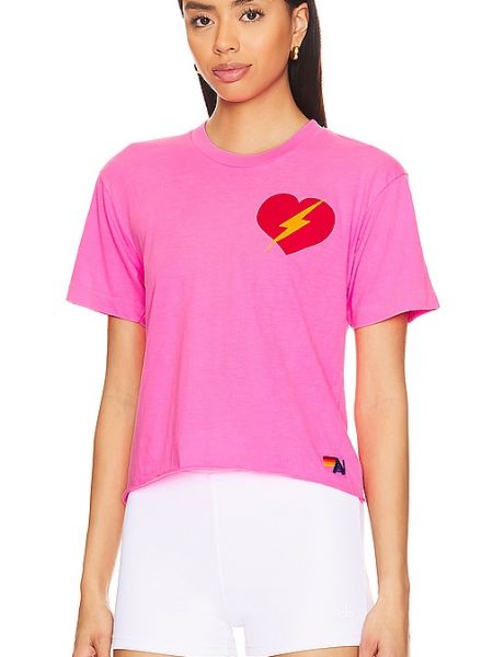 Camiseta con corazón Aviator Nation rosa