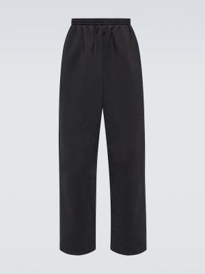 Pantalones de chándal de algodón bootcut Balenciaga negro