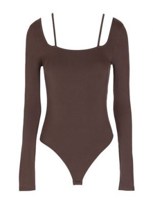Body in viscosa a maniche lunghe in jersey 8 By Yoox marrone