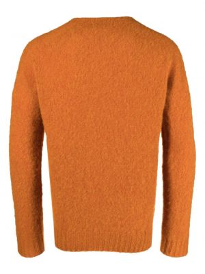 Sweter wełniany z okrągłym dekoltem Mackintosh pomarańczowy
