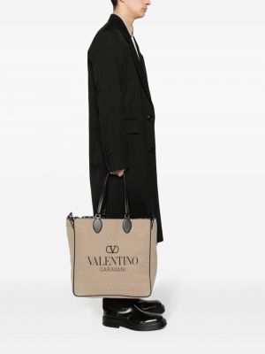 Oboustranná shopper kabelka Valentino Garavani černá