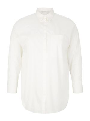 Klasická bavlnená priliehavá blúzka Tom Tailor Women + - biela