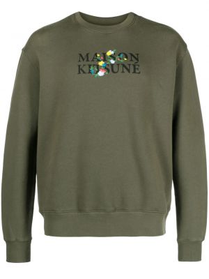 Geblümt sweatshirt aus baumwoll Maison Kitsuné grün