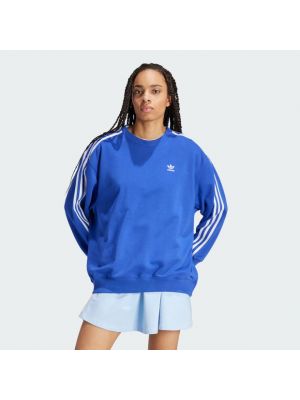 Sweat à rayures en jersey oversize Adidas bleu