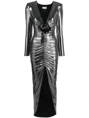 Sukienka koktajlowa z dekoltem w serek Nissa srebrna