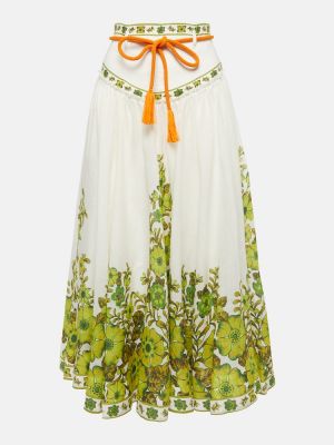 Kvetinová ľanová dlhá sukňa Alã©mais