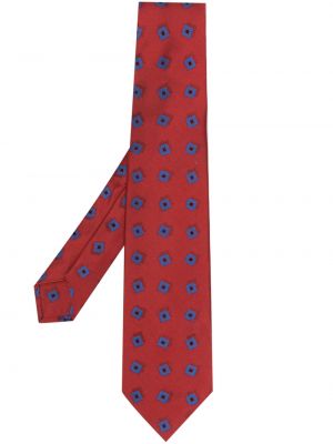 Копринена вратовръзка бродирана Barba червено