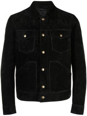 Usnjena jakna iz semiša Tom Ford črna