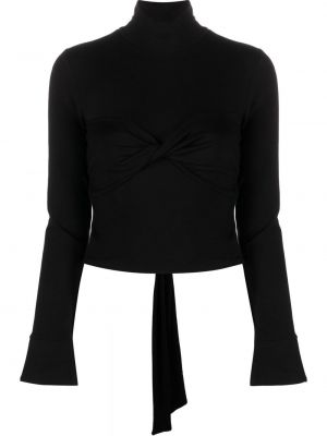 Плетен пуловер Reformation черно