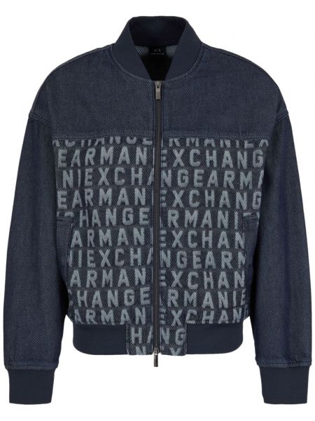 Lange jacke mit stickerei Armani Exchange blau