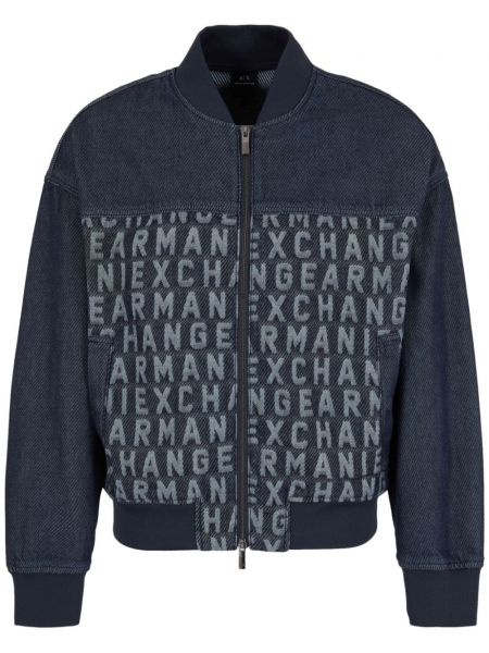 Дълго яке бродирано Armani Exchange синьо