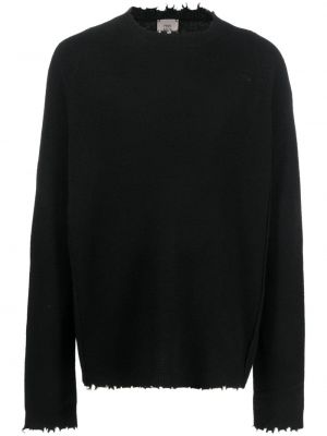 Distressed pullover mit rundem ausschnitt Frei-mut schwarz