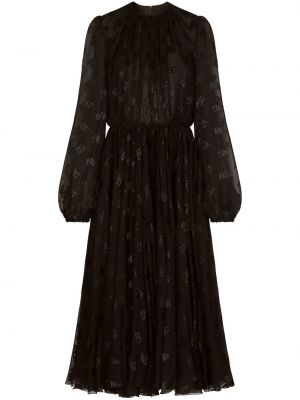Robe en soie transparent Dolce & Gabbana noir