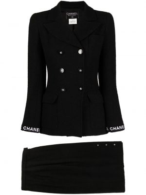 Suknja od tvida Chanel Pre-owned crna