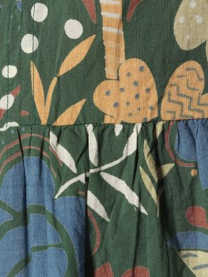 Aksamitna sukienka midi bawełniana w kwiatki Velvet zielona