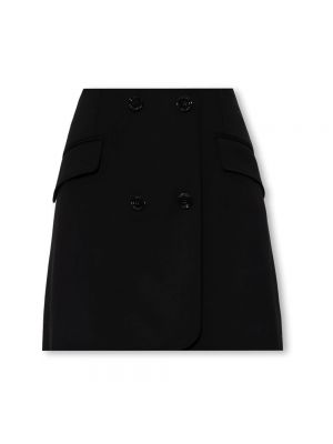 Mini spódniczka wełniana z kieszeniami Dolce And Gabbana czarna