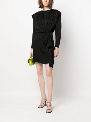 Sukienka długa żakardowa drapowana Iro czarna