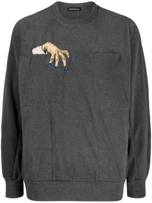 Sweatshirt mit stickerei mit rundem ausschnitt Undercover grau