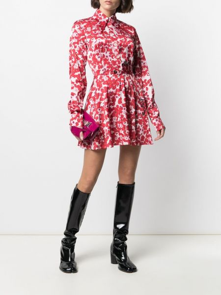 Mini vestido de flores con estampado Natasha Zinko rojo