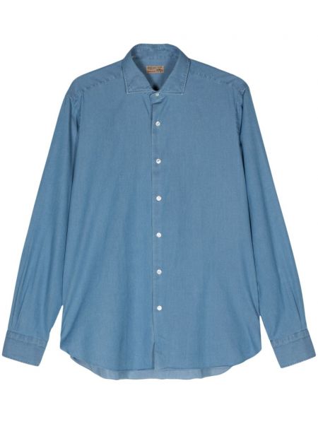 Βαμβακερό πουκάμισο Barba μπλε