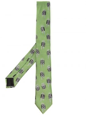 Hedvábná kravata s výšivkou Givenchy zelená