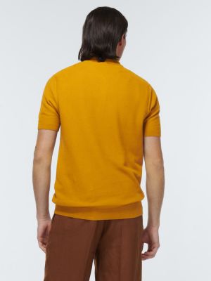 Памучна поло тениска Sunspel жълто