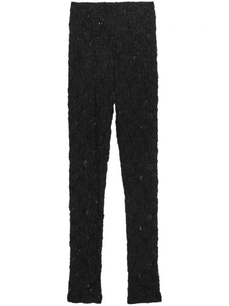 Pantalon droit en dentelle Msgm noir