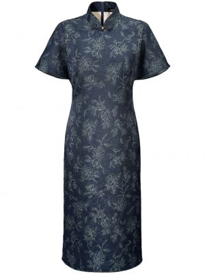 Modré hedvábné šaty Shanghai Tang