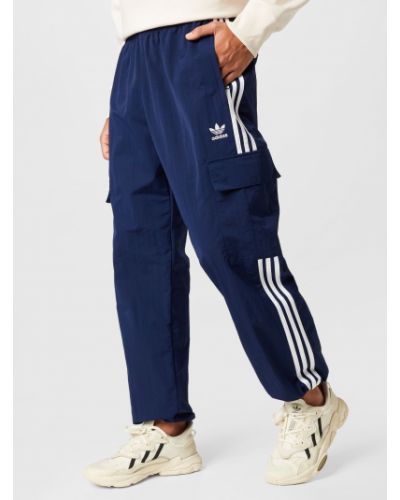 Kargo hlače s črtami Adidas Originals bela