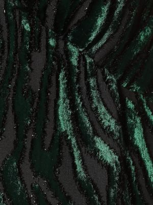 Mini robe en soie en velours Saint Laurent vert