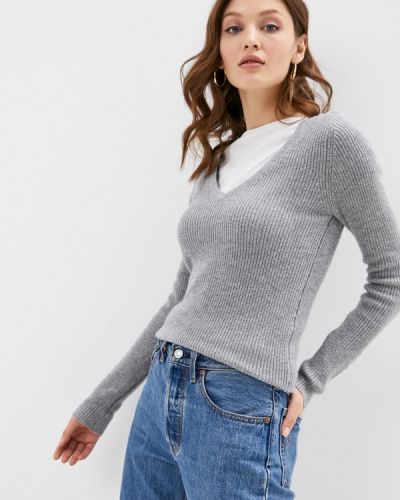 Пуловер William De Faye, серый