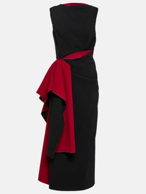 Drapované midi šaty Roksanda čierna