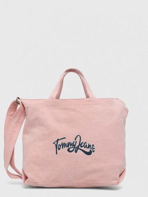 Bavlněná kabelka Tommy Jeans růžová