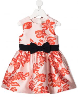 Trykt floral bue dress for jenter Hucklebones London rosa