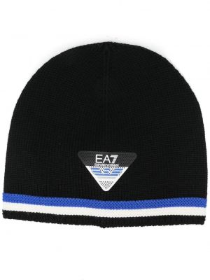 Czarna dzianinowa czapka Ea7 Emporio Armani