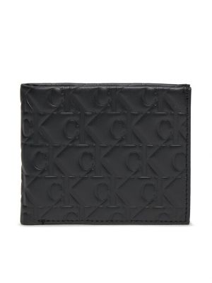 Portefeuille à imprimé à imprimé Calvin Klein noir