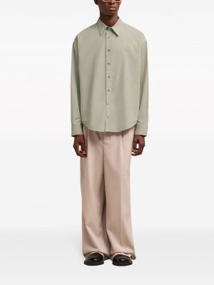 Medvilninė siuvinėta marškiniai Ami Paris žalia