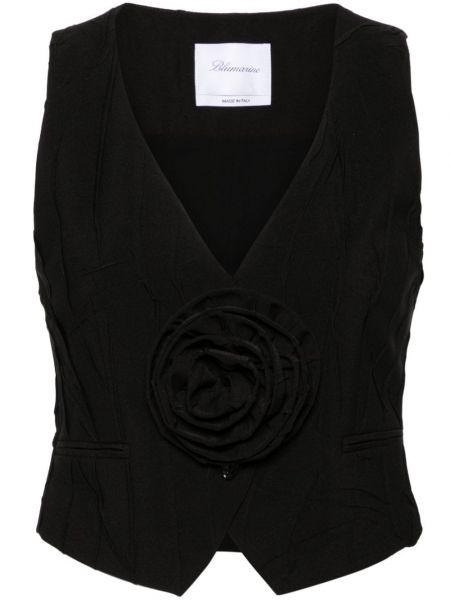 Plisovaná květinová vesta Blumarine černá