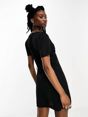 Платье мини с v-образным вырезом Noisy May черное