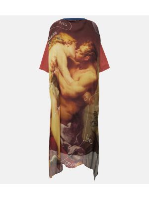 Midi šaty s potiskem Vivienne Westwood hnědé