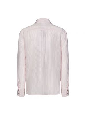 Camisa con botones de seda a rayas Max Mara rosa