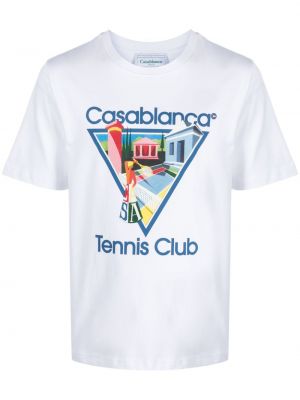 Bavlnené tričko s potlačou Casablanca biela